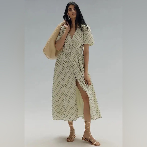 Anthropologie Dresses & Skirts - Anthropologie The Katerina Button-Front Dress: Textured Edition Mint L NWT